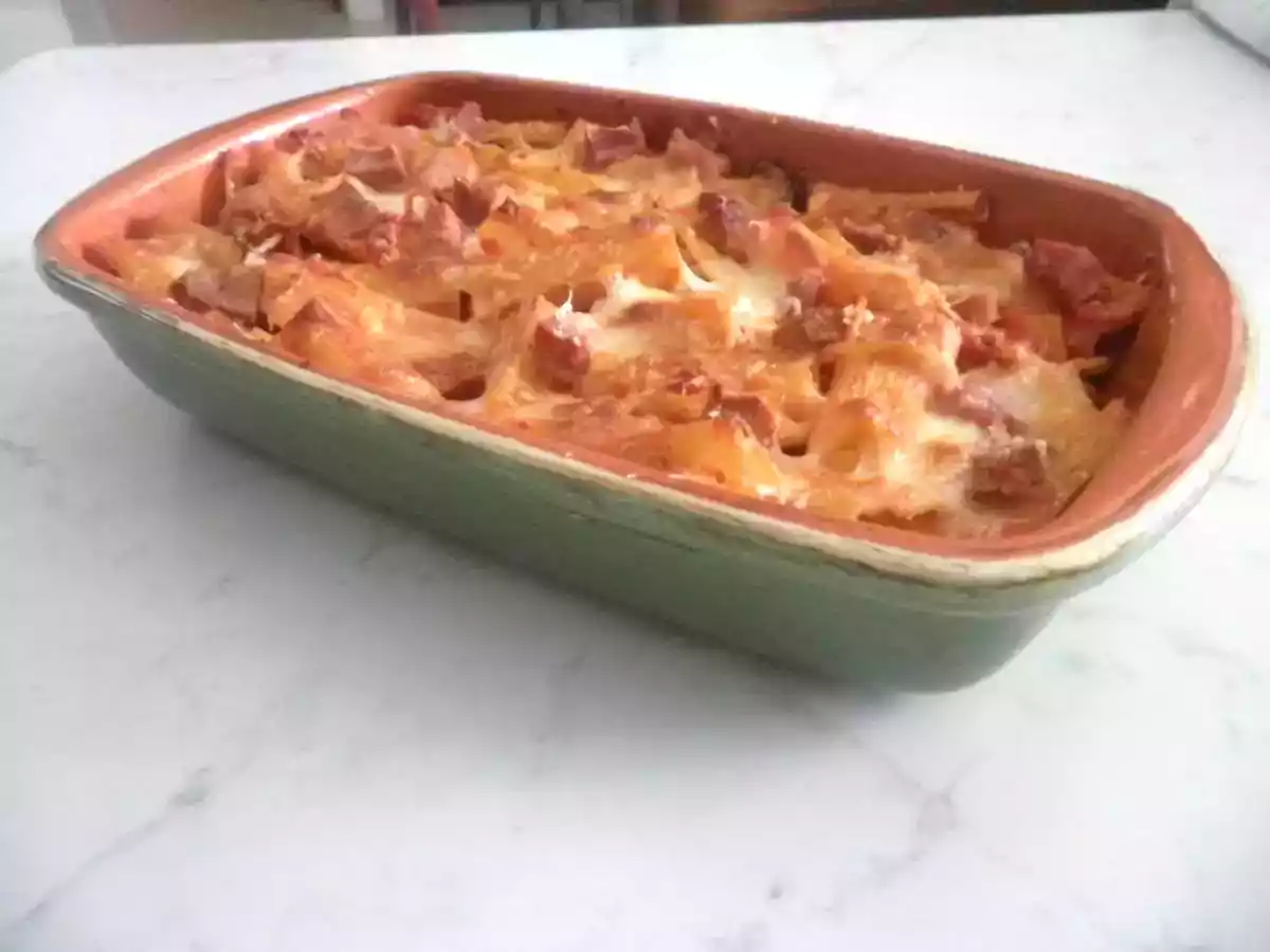 Doppia pasta al forno con fagiolini serpentini in terracotta - foto 4