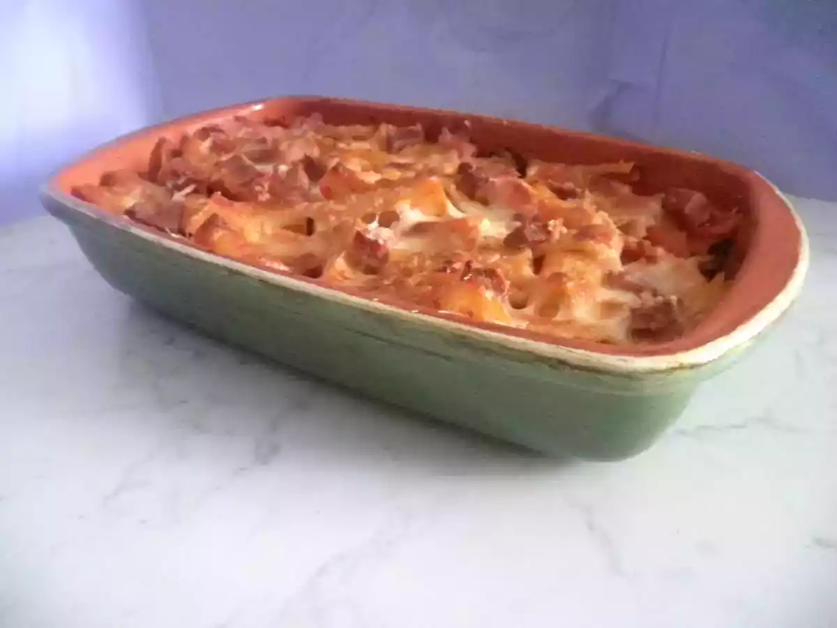 Doppia pasta al forno con fagiolini serpentini in terracotta - foto 5