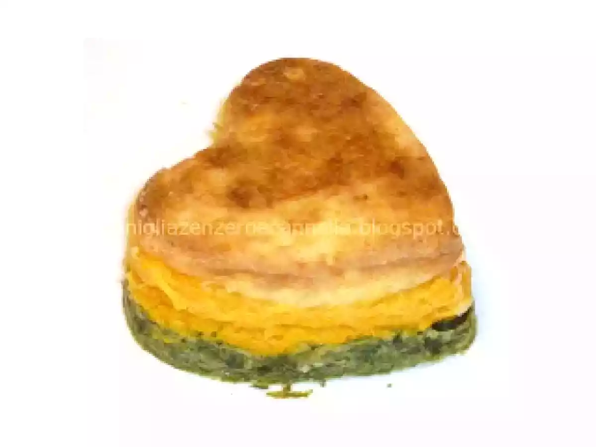 Flan tricolore con fondue