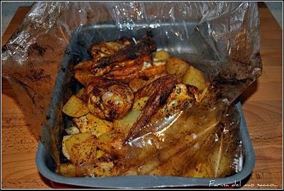Pollo con patate arrosto  nel sacchetto - Ricetta Petitchef