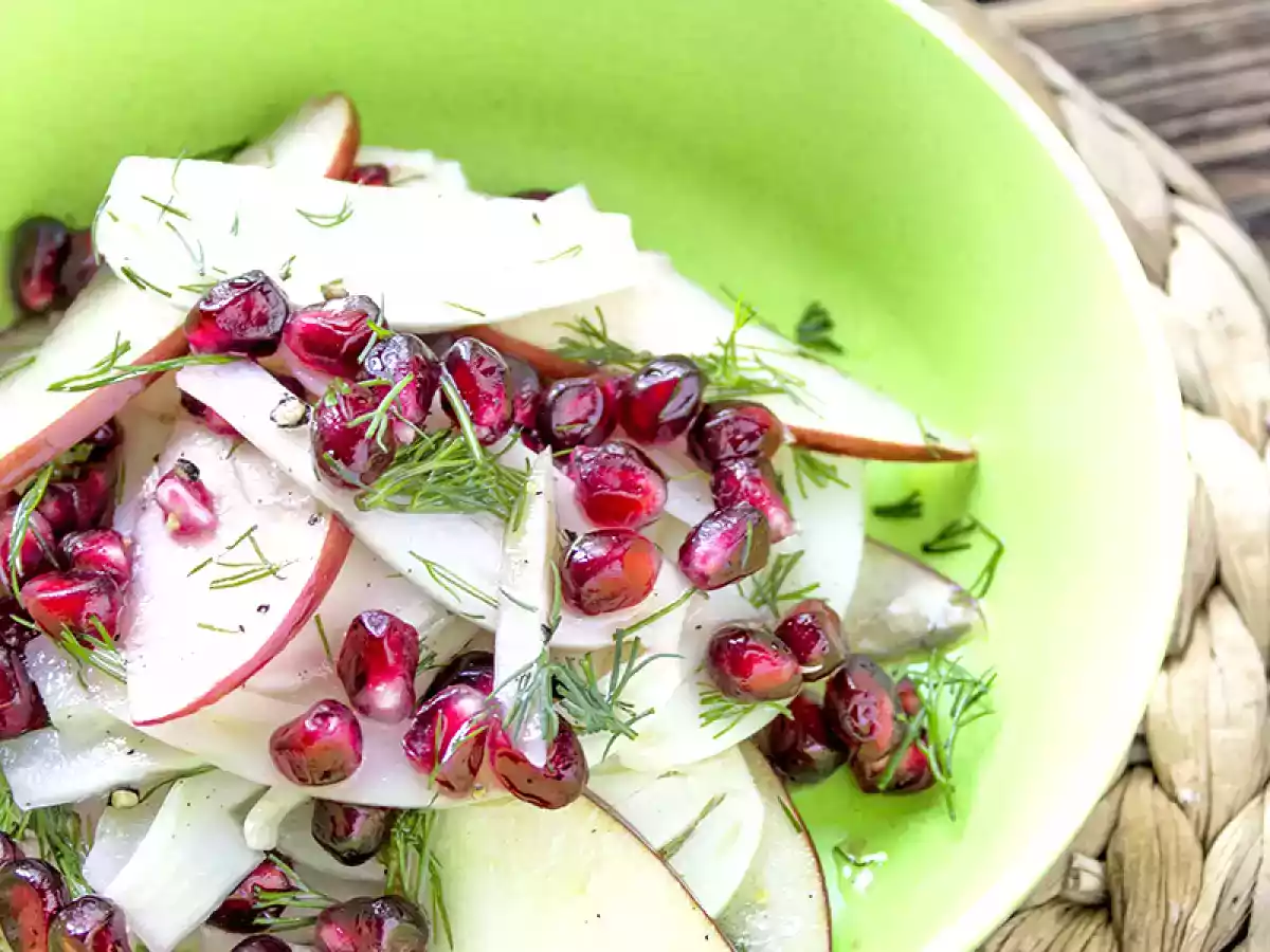 Insalata di finocchi, melograno e mele al profumo di aneto - foto 2