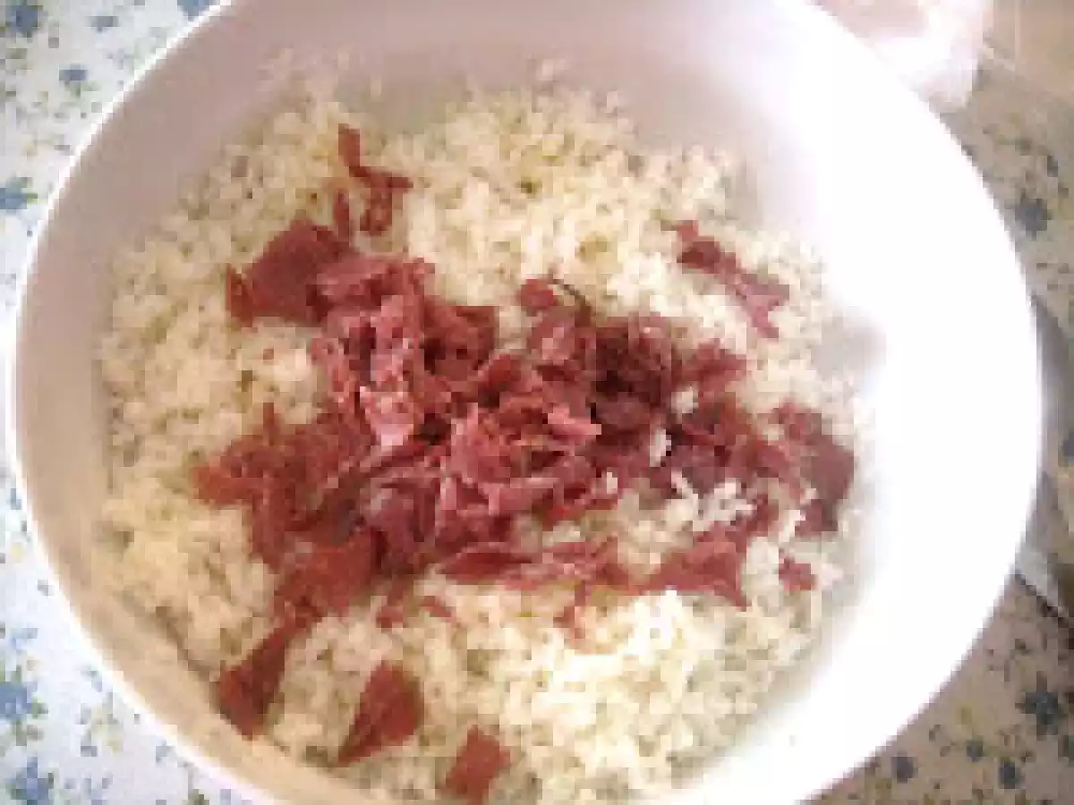 INSALATA DI RISO CON CARPACCIO DI MANZO E PESCHE - Rice's salad with carpaccio and peaches - foto 5