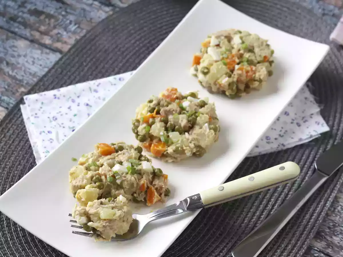 Insalata russa con tonno e maionese fatta in casa - foto 3