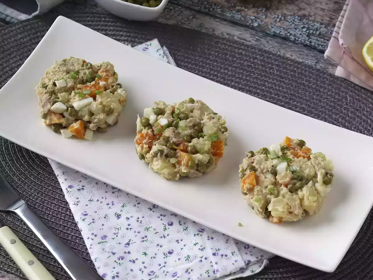 Insalata russa con tonno e maionese fatta in casa - foto 6