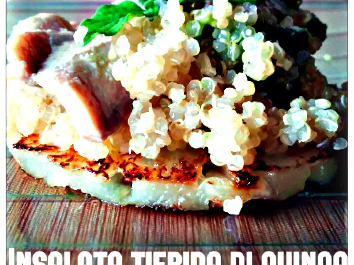 INSALATA TIEPIDA DI QUINOA, SALMONE E AVOCADO SU ANANAS CARAMELLATO - foto 3