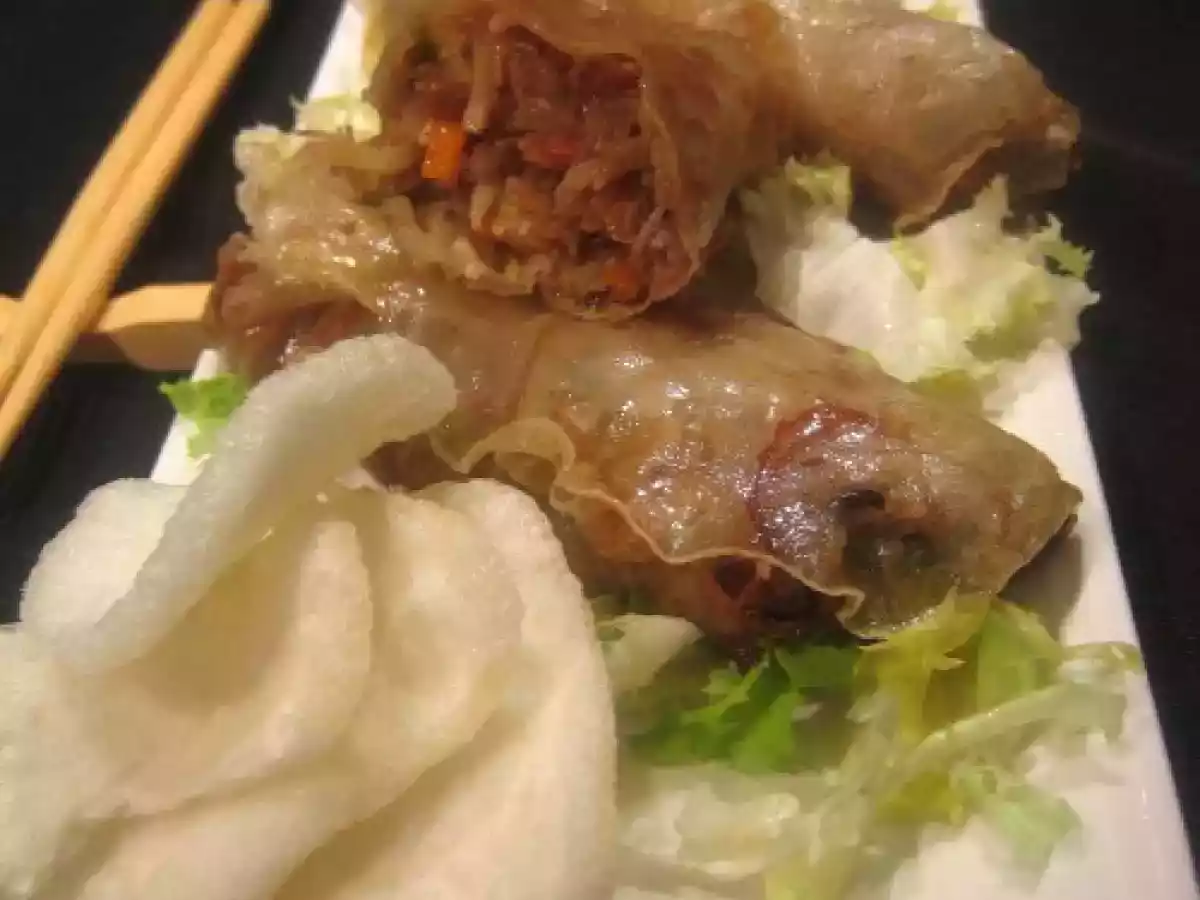 INVOLTINI PRIMAVERA CON VERMICELLI DI SOIA, VERDURE E GAMBERI di Dolcipensieri - foto 2