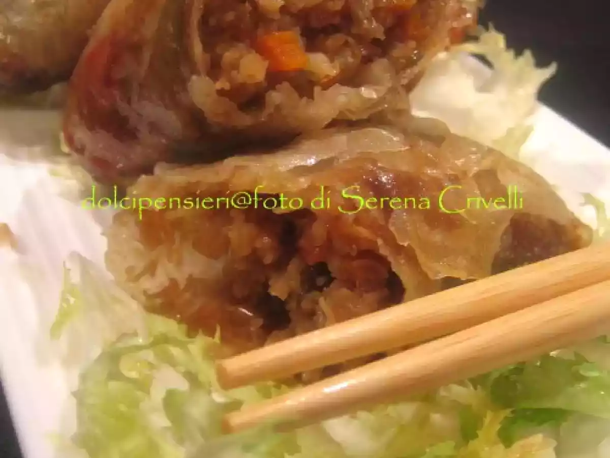 INVOLTINI PRIMAVERA CON VERMICELLI DI SOIA, VERDURE E GAMBERI di Dolcipensieri - foto 4