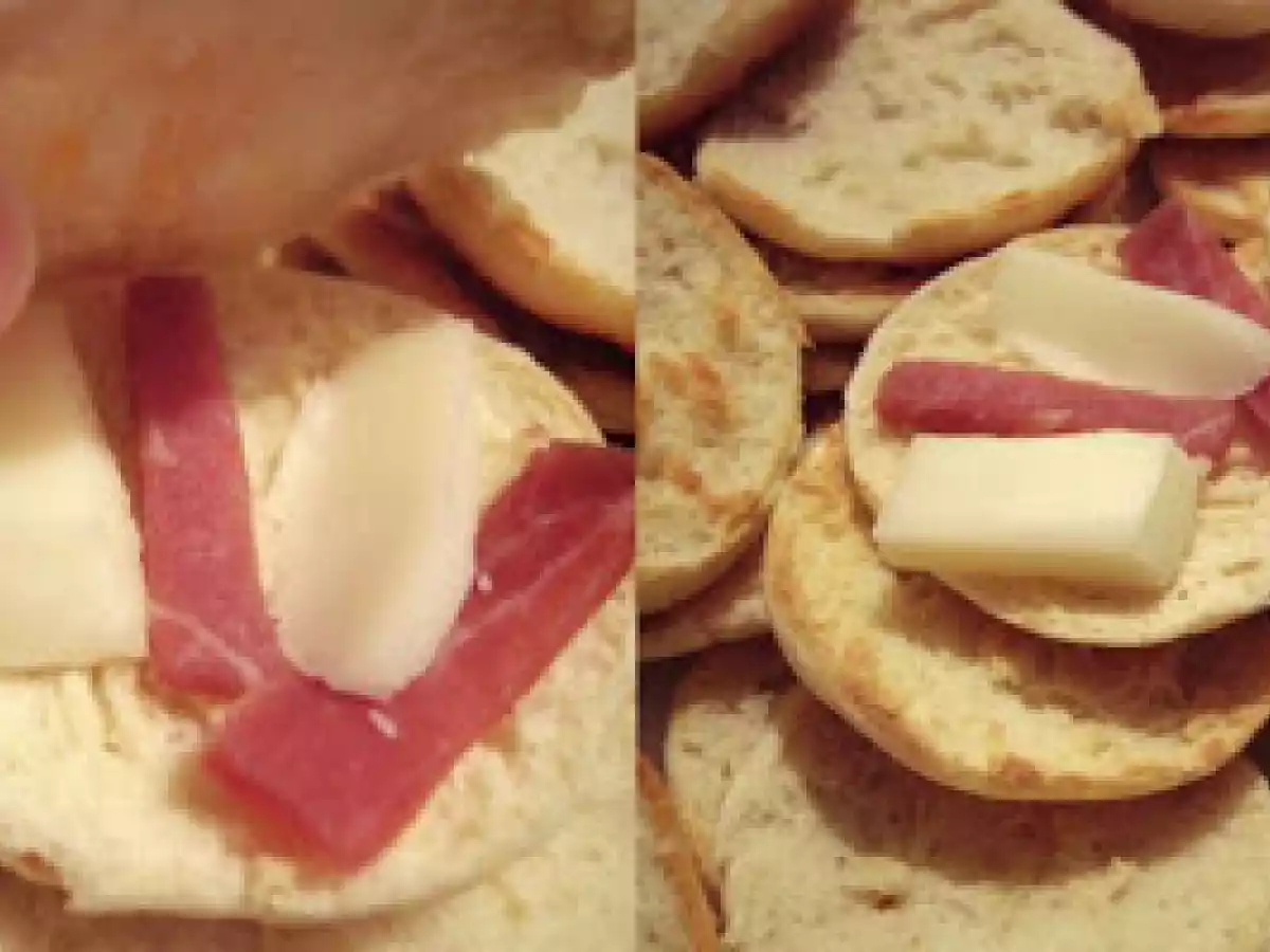 Le tigelle con scamorza e prosciutto crudo, altra idea da spuntino serale...