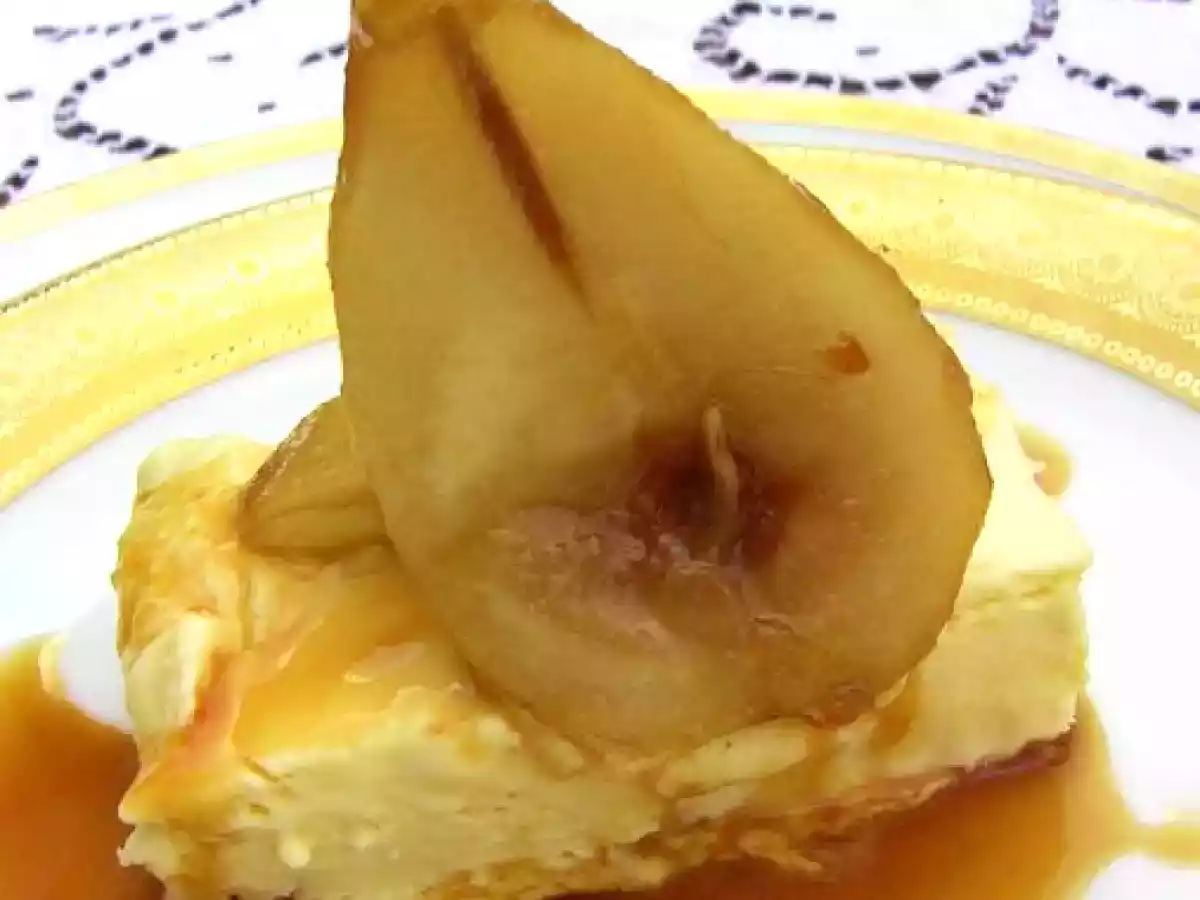 Parfait allo zenzero con pere caramellate al tè nero