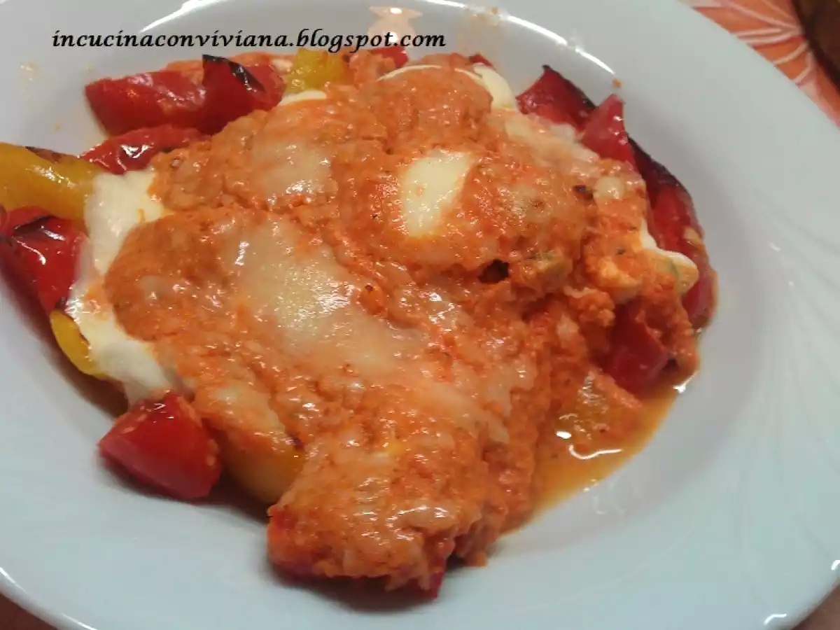 Parmigiana di peperoni gialli e rossi