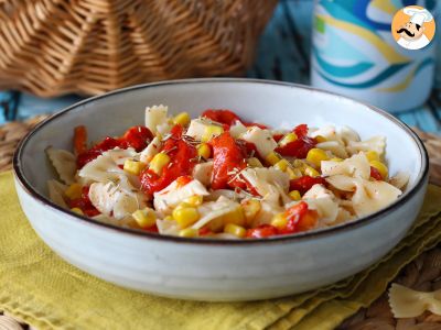 Ricetta Pasta fredda con peperoni, mais e mozzarella