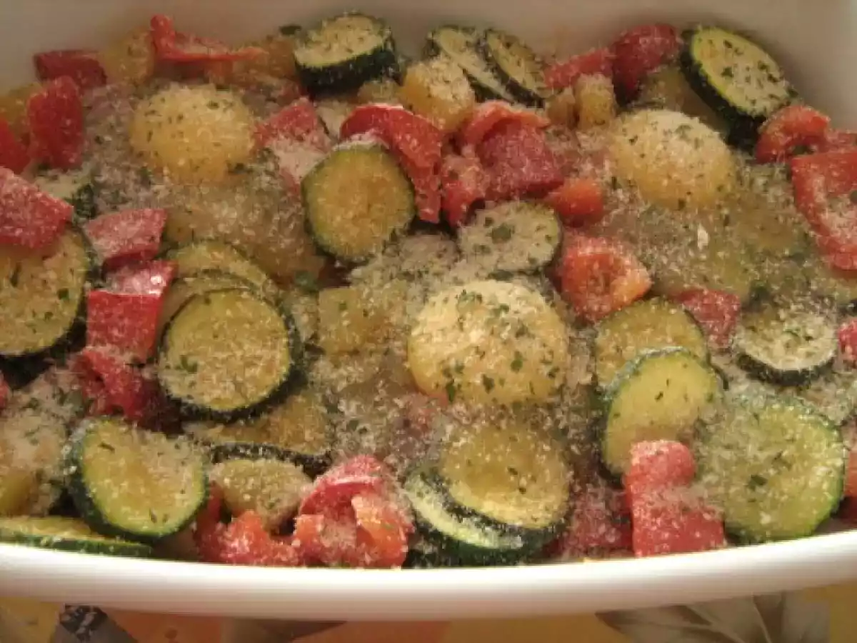 Pasticcio di zucchine e peperoni