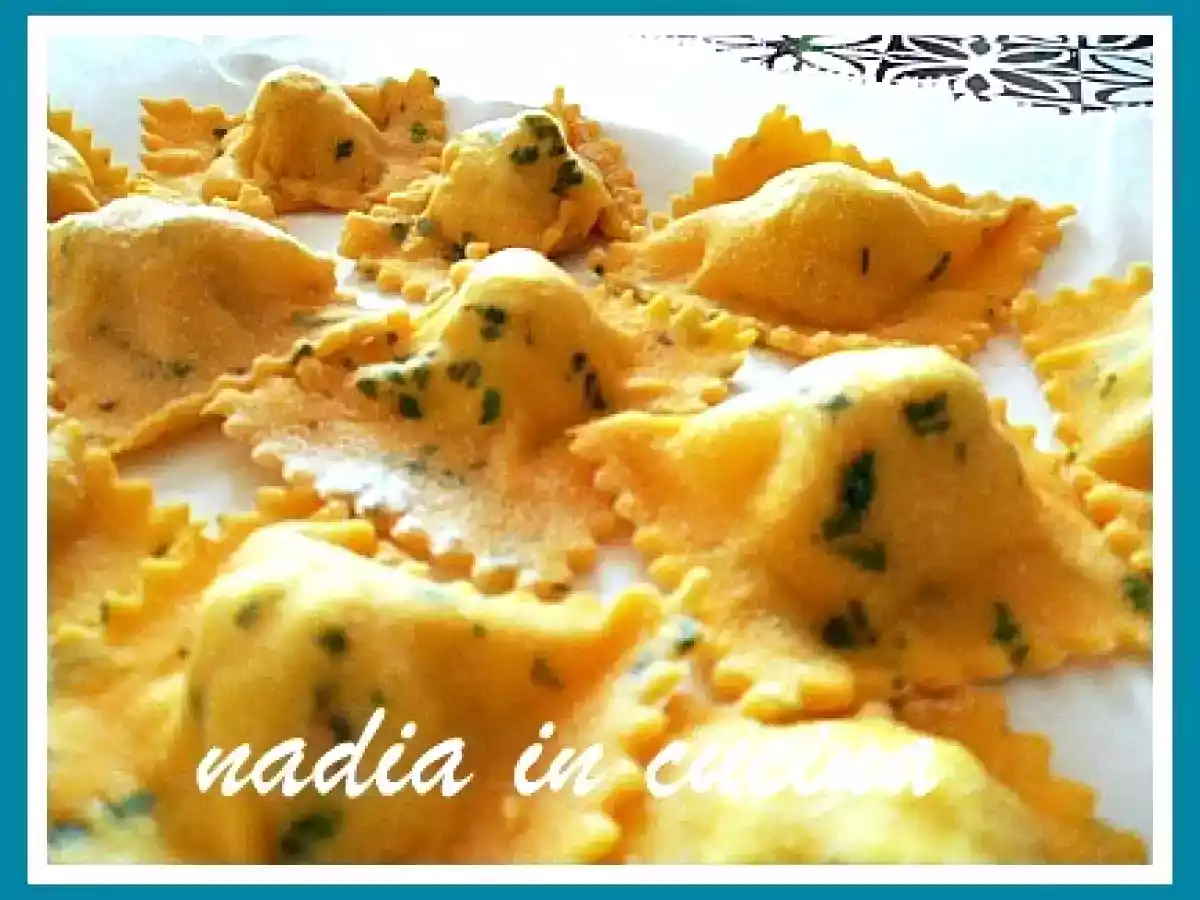 ravioli di spigola con bottarga