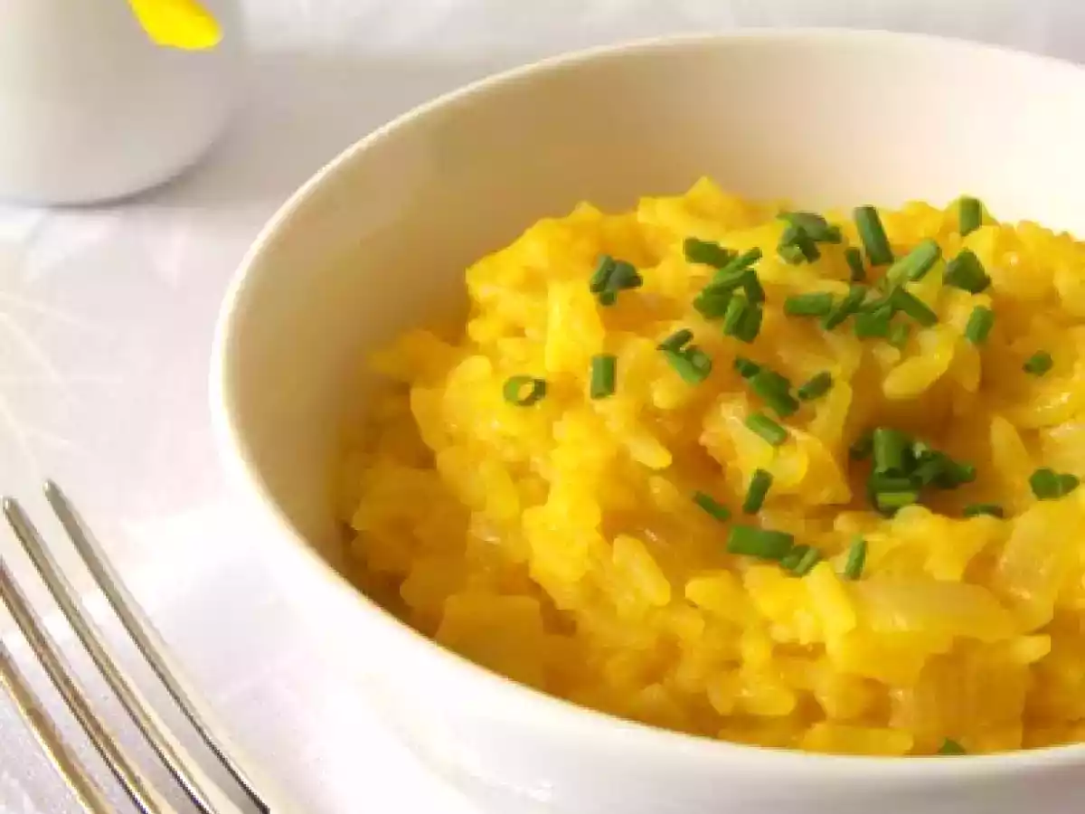 Risotto con crema di carota e yogurt