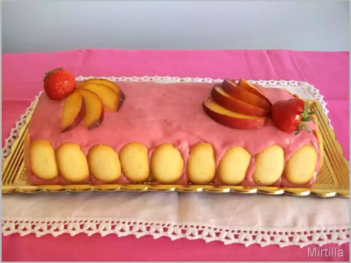 SEMIFREDDO ALLO YOGURT ALLE PESCHE CON CREMA ALLA FRAGOLA - foto 3