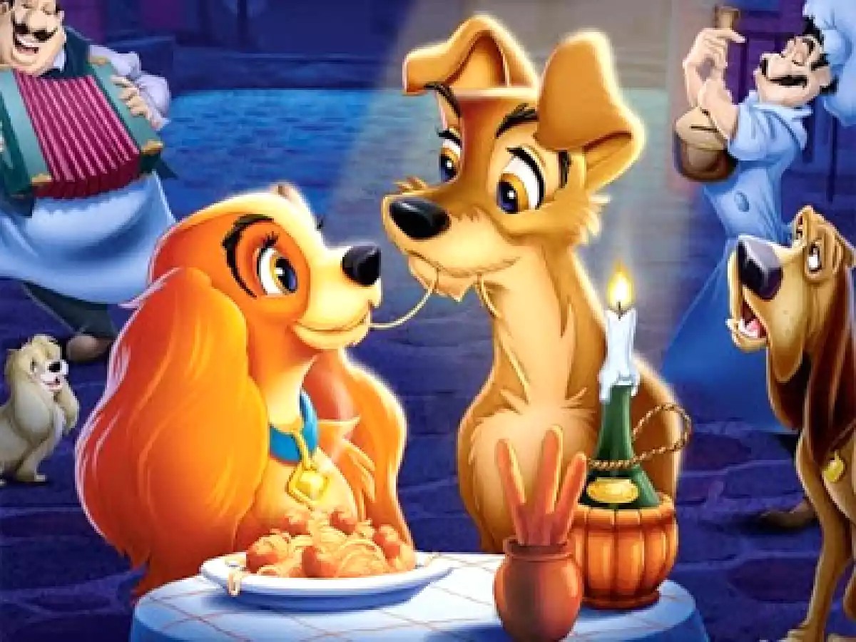 Spaghetti con polpettine: Lilli ed il vagabondo del 1955 Disney - foto 4