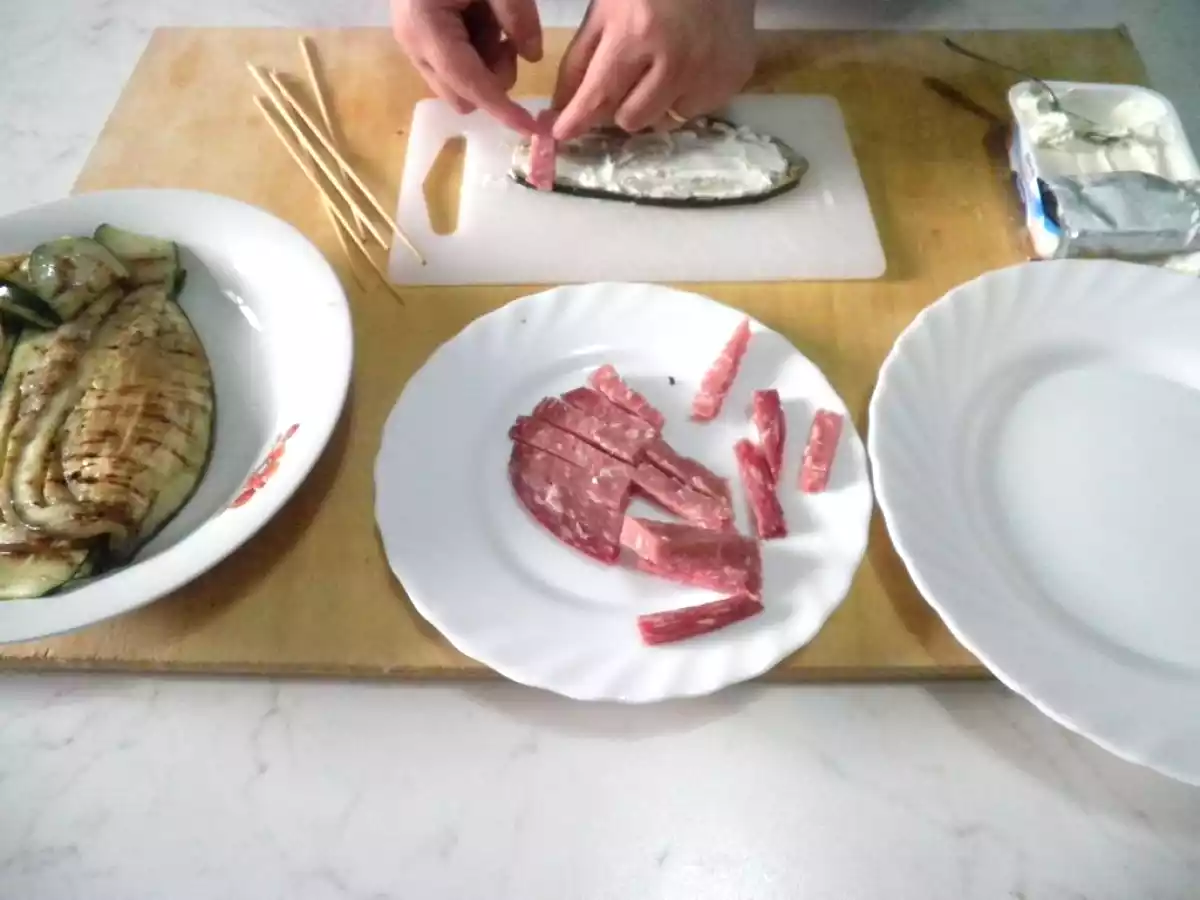 Spiedini con il Golfetta arrotolato con zucchine e melanzane grigliate - foto 3