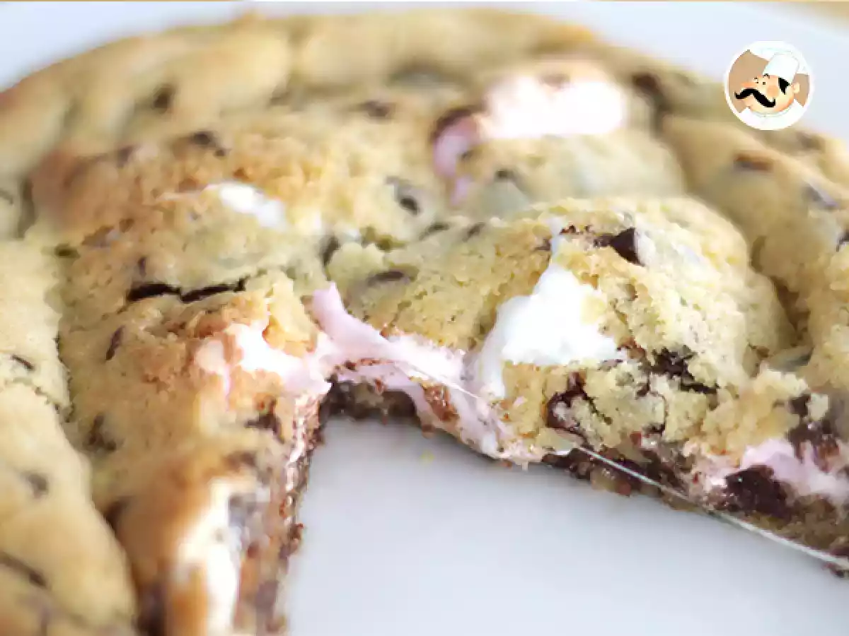 Torta cookie con cioccolato e marshmallows - foto 3