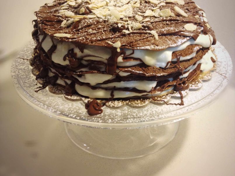 Torta Di Crepes Al Cacao Con Crema Diplomatica Senza Glutine Ricetta Petitchef