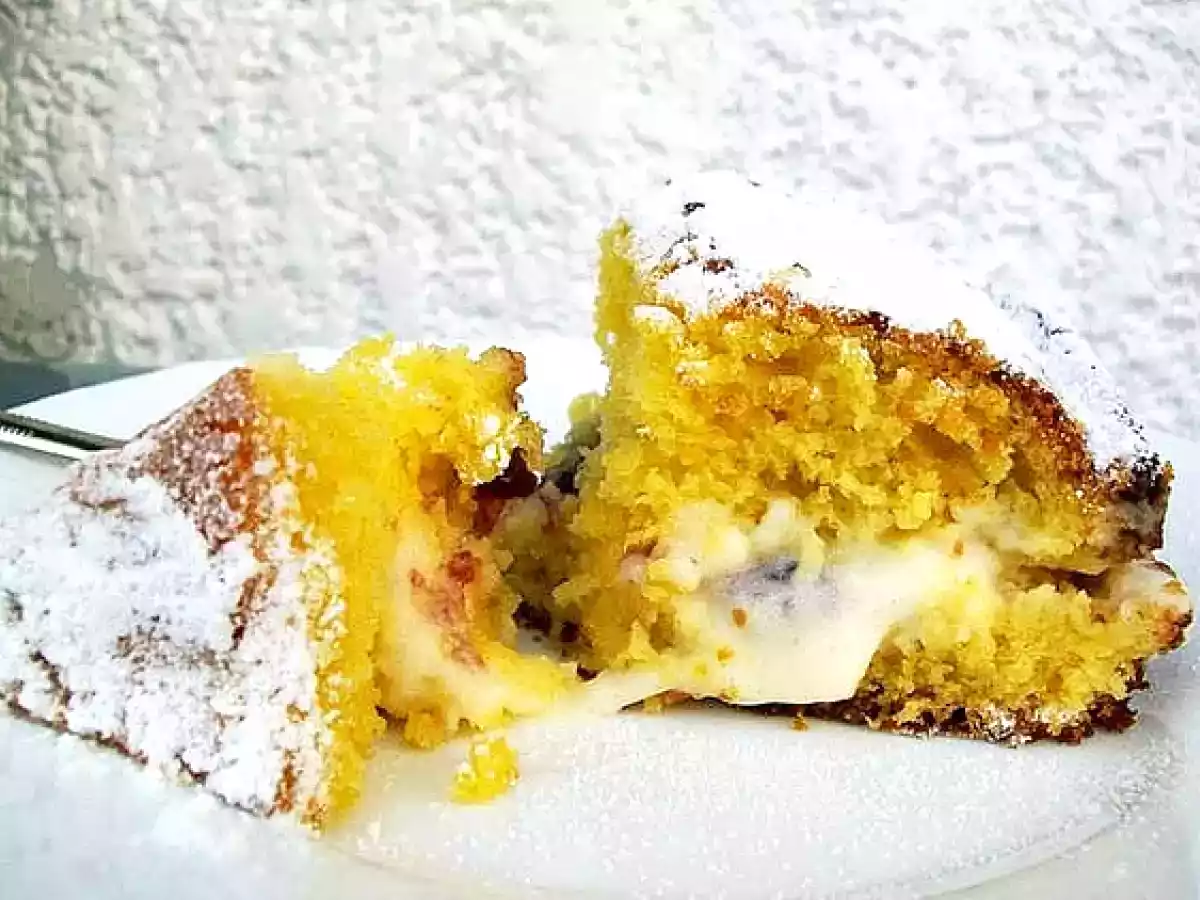 Torta soffice alla crema bianca e marmellata - foto 4