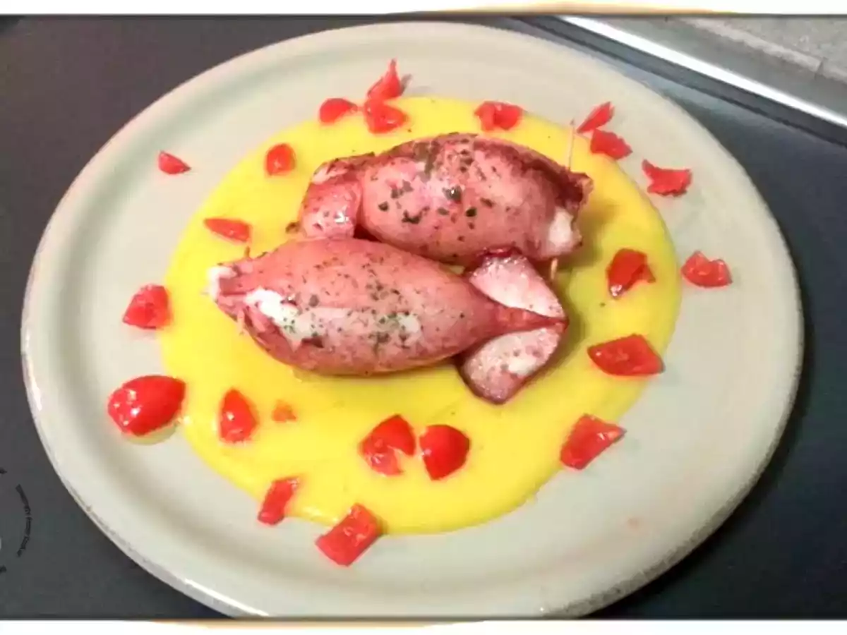 Totani ripieni su crema di patate allo zafferano - foto 7